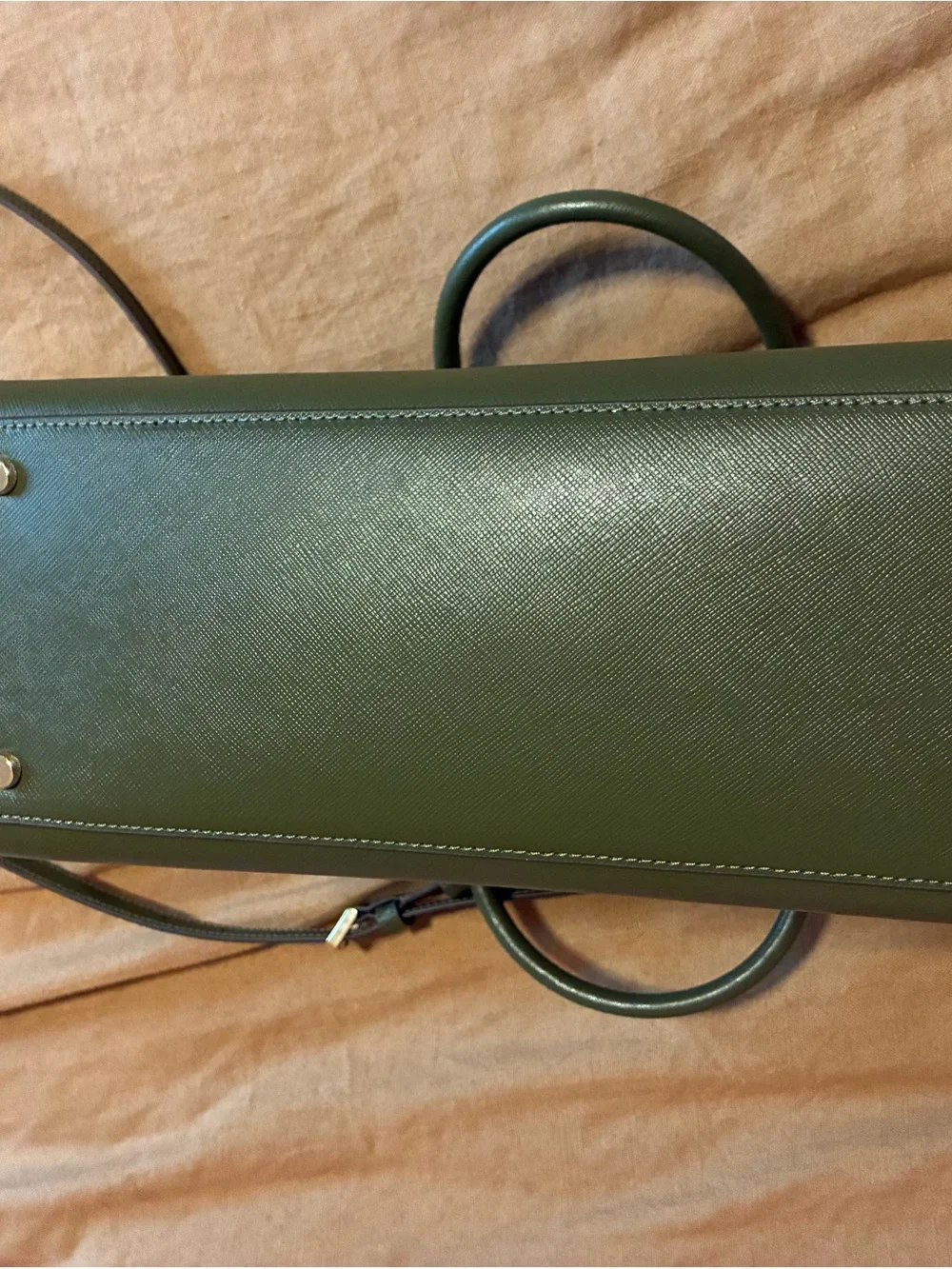 kate spade olive green leather satchel